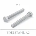Produktbild: DIN 933 - Sechskantschraube A2 - Vollgewinde - M6x12 - 500 Stück