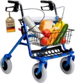 Produktbild: FabaCare Rollator mit Vollausstattung, Gehhilfe faltbar, Standardrollator, Korb, Sitz, Tablett, Farbe Blau