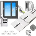 Produktbild: Aozzy 160cm fensterabdichtung für mobile klimageräte mit Universaladapter 13/15cm, Sicherheitsschloss & Dichtung für tragbare Klimaanlagen/Entfeuchter an vertikalen/horizontalen Fenstern
