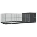 Produktbild: vidaXL Voliere mit Erweiterung Silbern 704x303x216 cm Stahl