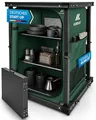 Produktbild: NORDMUT® Campingschrank faltbar – stabile Campingküche mit geräumigen Innenleben – leichtes Camping Regal klappbar für einfachen Transport (Grün)