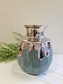 Produktbild: Vase Formano Edel Ca 22 cm Türkis Geschenkidee silber Keramik Wohnaccessoire