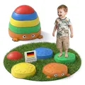 Produktbild: NEOLYMP Balanciersteine Kinder 5er Set – Stapelsteine ab 2 Jahre rutschfeste Trittsteine Indoor Outdoor, Motorik Spielzeug für Balance & Koordination (Balanciersteine Kinder 5er Set)
