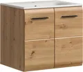 Produktbild: xonox Badezimmer Ice Badschrank Waschbeckenunterschrank Waschtisch Oak 60x55x46