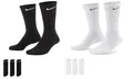 Produktbild: Nike 6 Paar Herren Damen Socken SX4508 weiß oder schwarz oder weiß grau schwarz, Farbe:Schwarz, Sockengröße:42-46