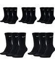 Produktbild: NIKE 15 Paar Herren Damen Socken Set Tennissocken Sportsocken Laufsocken Paket Bundle SX4508 Weiß Schwarz Grau, Sockengröße:42-46, Farbe:Schwarz