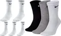 Produktbild: Nike 8 Paar Herren Damen Socken Lang Weiß oder Schwarz oder Weiß Grau Schwarz Set Paket Bundle, Größe:42-46, Farbe:weiß weiß/grau/schwarz