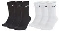 Produktbild: Nike 8 Paar Herren Damen Socken Lang Weiß oder Schwarz oder Weiß Grau Schwarz Set Paket Bundle, Farbe:weiß, Größe:42-46