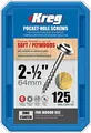Produktbild: Kreg - 125 verzinkte Schrauben - 8 x 64 mm - Grobgewinde - Maxi-Loc Vierkant