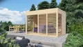 Produktbild: Holz Gartenhaus Pergola Pavillon Modern Art 2 naturbelassen 337 x 234 cm