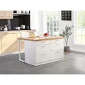 Produktbild: Kücheninsel mit 6 Schubladen aus MDF & Metall - Weiß & Holzfarben hell - ALEGRITA