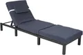 Produktbild: HW Gartenliege Poly-Rattan HWC-A51 Premium anthrazit grau Sonnenliege Liege