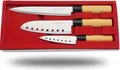 Produktbild: Traditionelles Asia Messerset | Extrem Scharf | Neu Edelstahl Design Messerset | 3-teilig mit ergonomischem Griff und rasierscharfen Klingen aus Edelstahl.