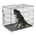 Produktbild: Kerbl Pet Gittertransportbox, zweitürig, Hundebox, Transportkiste, schwarz, 92x63x74cm, Metall, Hunde, herausnehmbare Kunststoffwanne