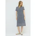 Produktbild: Sommerkleid CECIL, Damen, Gr. XXL (46), US-Größen, blau (urban navy blau), Web, Obermaterial: 60% Baumwolle, 40% Polyester; Unterkleid: 65% Polyester, 35% Viskose, gestreift, normal knielang, Rundhals, Bündchen, Kleider Sommerkleid, knielang