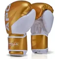Produktbild: Apollo Boxhandschuhe Boxhandschuhe Männer Champion Thai Box Handschuhe, Training am Boxsack oder Sparring für Frauen und Männer goldfarben 16oz