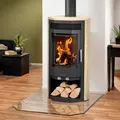 Produktbild: Kaminofen Justus Usedom 7 Holzofen Schwarz Sandstein 7 kW Schwedenofen