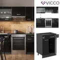 Produktbild: Küchenzeile R-Line Solid Anthrazit Schwarz 200 cm modern Küchenschränke Vicco