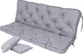 Produktbild: TexDeko® Bankauflage mit Rückenlehne für Hollywoodschaukel wasserabweisend UV-beständig, 130x50x56cm, Hell-Grau