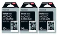 Produktbild: Fuji Instax Film 3x10 = 30 Aufnahmen Monochrome Schwarz Weiß f Mini 8 9 11 12
