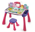Produktbild: Vtech 5-in-1 Magischer Schreibtisch – Interaktiver Kinderschreibtisch inkl. Hocker – Mit Kreidetafel, Staffelei, Schreibfeld und Projektor – Für Kinder von 3-6 Jahren, pink