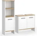 Produktbild: Vicco Badezimmermöbel-Set Karli, 2 Teile, Weiß/Goldkraft Eiche