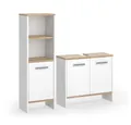 Produktbild: Vicco Badmöbel-Set Karli, Weiß/Goldkraft Eiche, 2 Teile, (2-St., 2er Set)
