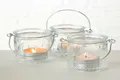 Produktbild: Windlicht Teelichthalter aus Glas  H 7cm 3er Set