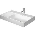 Produktbild: Duravit DuraSquare Möbel-Waschtisch asymmetrisch 23498000701 80x47cm, ohne Überlauf, mit Hahnlochbank, Becken rechts, ohne Hahnloch, weiß WonderGliss