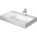Produktbild: Duravit DuraSquare Waschtisch, 80x47cm, ohne Hahnloch, ohne Überlauf, Becken rechts, Unterseite glasiert, 23498000701, Farbe: Weiß mit Wondergliss