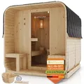 Produktbild: Artsauna Fasssauna Nolvik XXL - 6 Personen, mit 8 kW Ofen & Zubehör für Garten, Cube Design