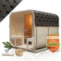 Produktbild: Artsauna Fasssauna Nolvik XXL, mit 8 kW Ofen & Zubehör für Garten, Cube Design