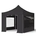Produktbild: TOOLPORT 3x3m Aluminium Faltpavillon, inkl. 4 Seitenteile, schwarz