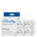 Produktbild: Shelly Plug M Gen3 Weiß - WLAN & Matter Smarte Steckdose, Leistungsmessung, 13A, 3000W, Zeitschaltuhr, Stecker, Smart Home Stecker, Alexa & Google, Apple HomeKit, Kein Hub Erforderlich (4 Stück)