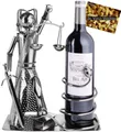 Produktbild: BRUBAKER Weinflaschenhalter Justitia mit Schlange, (inklusive Grußkarte), Metall Skulptur, Wein Geschenk, Flaschenhalter, Weinhalter