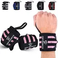 Produktbild: AQF Handgelenk Bandagen Fitness, 45cm Gym Bandage Handgelenk, Handgelenkstütze Bandagen Krafttraining, Bodybuilding Handgelenkbandage, Powerlifting Wrist Wrap Für Herren & Damen (Rosa/Schwarz)