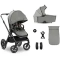 Produktbild: Hauck Kombikinderwagen Comfort N Care Air Set, Grau, Textil, 59.5x114x99 cm, EN 1888, UV 50+, Feststellbremse, Fußstütze abklappbar, Federung, Verdeckung abnehmbar, 5-Punkte-Gurt, für Babyschale geeignet, Griff in Lederoptik, Transportsicherung, Sitz umsetzbar, abnehmbarer Schutzbügel, Baby on Tour, Kinderwagen, Kombikinderwagen