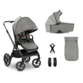 Produktbild: hauck Comfort N Care Air Set, Dark Grey - 2in1 Kinderwagen mit Luftreifen, Wanne mit Memory Knöpfe ab Geburt, Wendbarer Sitz mit Beindecke & Liegefunktion bis 22 kg, Höhenverstellbar, inkl. Adapter