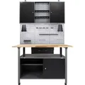 Produktbild: Werkstatt-Set ONDIS24, schwarz (anthrazit, schwarz, grau), B:120cm H:205cm T:60cm, Metall, Werkbänke, 120 cm, mit LED