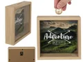 Produktbild: Holz-Spardose, Adventure Awaits, mit Rahmen, ca. 20 x 20 cm
