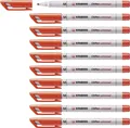 Produktbild: STABILO OHPen Folienstift universal wasserlöslich medium 10er Pack rot 853/40