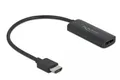 Produktbild: Delock 63206 HDMI / USB-Micro-B / DisplayPort Adapter [1x HDMI-Stecker - 1x DisplayPort Buchse, Micro USB] Schwarz 0.24m