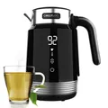 Produktbild: Cecotec Elektrischer Wasserkocher ThermoSense 600 Touch Black, 1,7 l, 2.200 W, BPA-frei, Edelstahl und Kunststoff von höchster Qualität, LED-Licht und Betriebslicht, 360-Grad-Basis