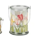 Produktbild: Windlicht, Laterne TULPEN mit Henkel H. 17cm Glas + Metall Formano F25