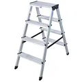 Produktbild: KRAUSE Stehleiter beidseitig MONTO Dopplo silber 2x 4 Stufen, H: 95,0 cm