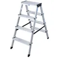 Produktbild: KRAUSE Stehleiter beidseitig MONTO Dopplo silber 2x 4 Stufen, H: 95,0 cm