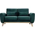 Produktbild: Miliboo - Skandinavisches 2-Sitzer-Sofa in petrol Samt ektor