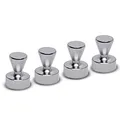 Produktbild: MAUL Neodym Kegel-Magnet Ø15x20mm (4 Stück) | Magnete für Magnettafel, Kühlschrank, Whiteboard | Magnete stark mit 7,0 kg Haftkraft | Mini Magnete in praktischem Design | Silber