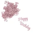 Produktbild: Oblique Unique® Konfetti Set Happy Birthday - 12x Happy + 12x Birthday - Tisch Deko für Geburtstag Kindergeburtstag Mädchen in Rosa mit Glitzereffekt