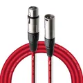 Produktbild: Stagg 3 m hochwertigen XLR-auf XLR-Stecker Mikrofon Kabel rot